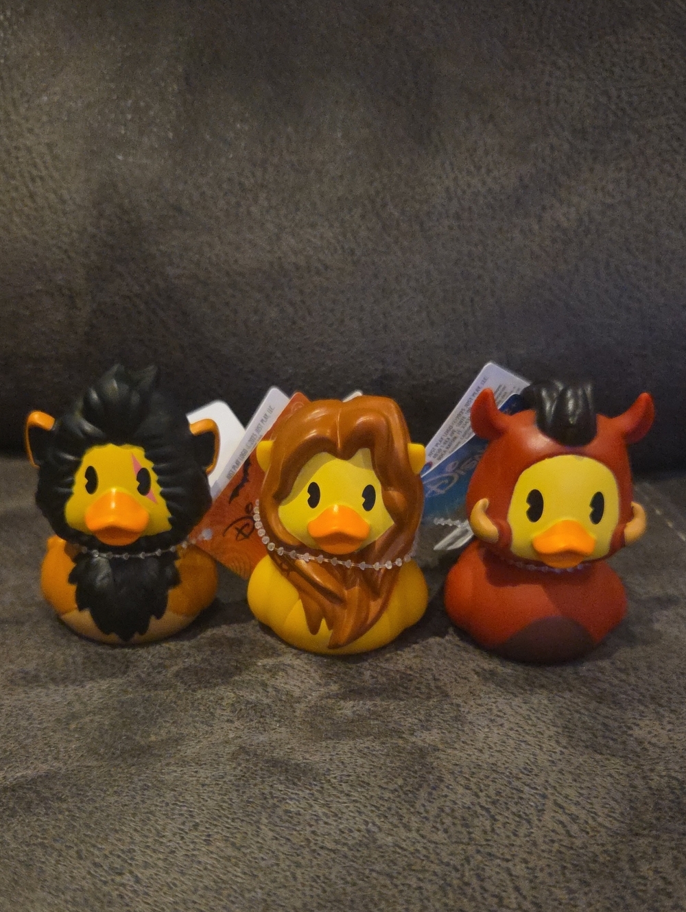 Disney Lion King Duckalooz Rubber Ducks.  Scar, Simba And Pumbaa